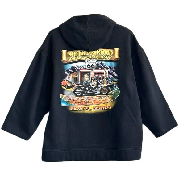 Harley-Davidson Tops - Harley Davidson Sweatshirt Route 66 Kingman AZ Womens Sz XL Hoodie Puff 3D Print